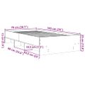vidaXL Posteľný rám bez matraca dymový dub 75x190 cm kompozitné drevo
