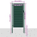 vidaXL Plotová brána PVC a oceľ 100x124 cm zelená