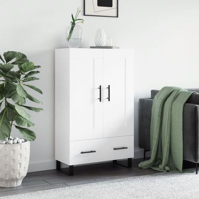 vidaXL Vysoká skrinka biela 69,5x31x115 cm kompozitné drevo
