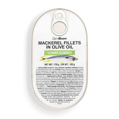 Filety z makrely v olivovom oleji - GymBeam, 170 g
