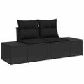 vidaXL Súprava záhradných pohoviek 9 ks Čierna polyratan
