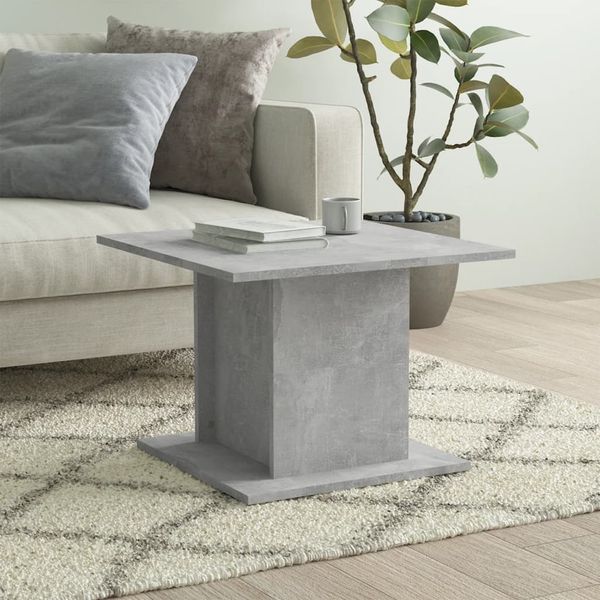 vidaXL Konferenčný stolík, betónový 55,5x55,5x40 cm, kompozitné drevo