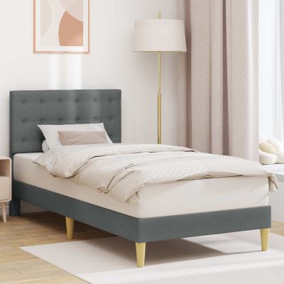 vidaXL Rám postele s čelnou doskou Tmavosivá 80 x 200 cm Látka