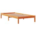 vidaXL Posteľný rám s čelom voskový hnedý 90x190 cm borovicový masív