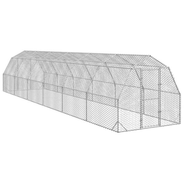 vidaXL Kurací výbeh 2,5x12x2,25 m Oceľ pozink