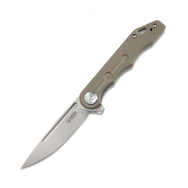 Kubey KU312H vreckový nôž 8 cm, Bead Blasted, hnedá Tan, G10