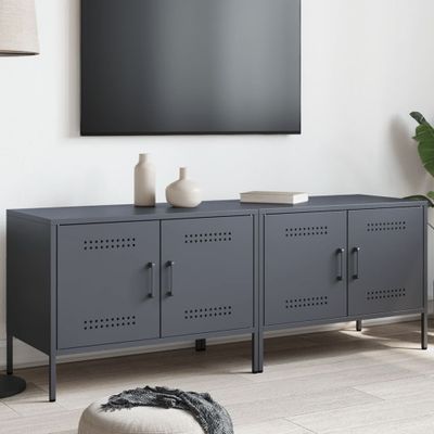 vidaXL TV skrinky 2 ks antracitové 68x39x50,5 cm oceľ