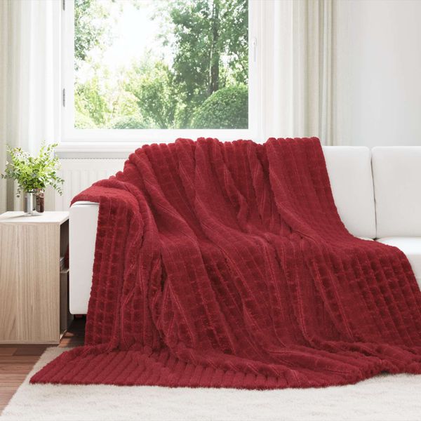 vidaXL Prikrývky na hodenie 6 pcs Bordeaux červená 240 x 220 cm Flís