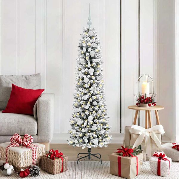 vidaXL Umelý vianočný stromček Biela 150 cm PVC, kov a plast