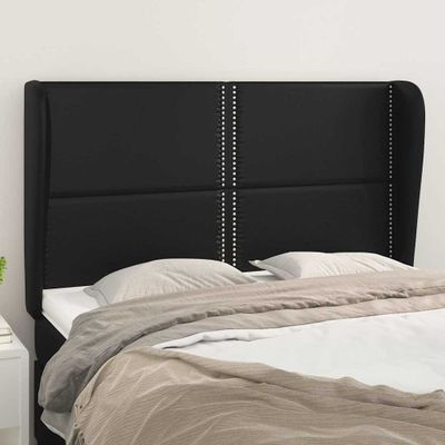 vidaXL Čelo postele so záhybmi čierne 147x23x118/128 cm umelá koža