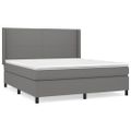 vidaXL Boxspring posteľ s matracom tmavosivá 180x200 cm látka