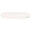 vidaXL Stolová doska biela 110x55x2,5 cm masívna borovica oválna