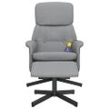 vidaXL Masážne sklápacie kreslo s podnožkou bledosivé látka