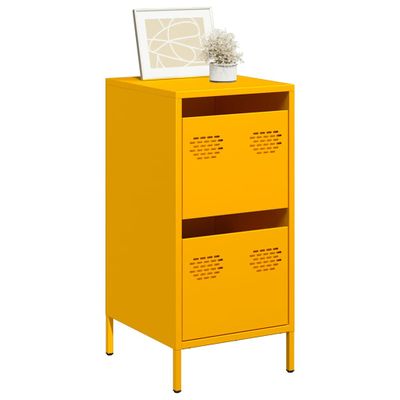 vidaXL Komoda horčicovožltá 35x39x73,5 cm oceľ valcovaná za studena
