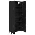 vidaXL Highboard Čierny dub 69,5 x 34 x 180 cm Kompozitné drevo
