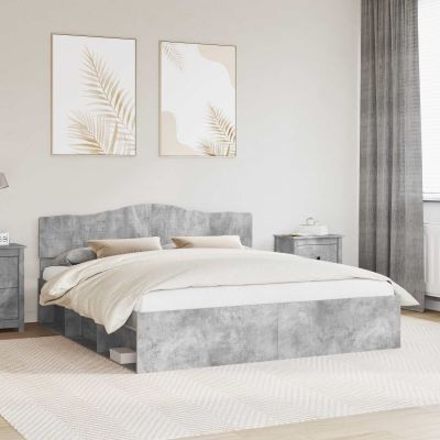 vidaXL Rám postele Betónová 180 x 200 cm Masívne borovicové drevo