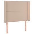 vidaXL Čelo postele so záhybmi kapučínové 93x16x118/128 cm umelá koža