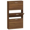 vidaXL Botník hnedý dub 59x17x108 cm spracované drevo