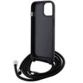 Puzdro Karl Lagerfeld pre iPhone 15 6,1" KLHCP15SSASKNPSK čierne HC Saffiano Ikonik Metal Pin Monogram Crossbody