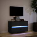 vidaXL TV nástenná skrinka s LED svetlami čierna 80x31x45 cm