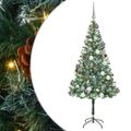 vidaXL Umelý vianočný stromček s 300 LED-i Zelená 180 cm PVC a oceľ