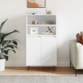 vidaXL Vysoká skrinka biela 60x36x110 cm spracované drevo