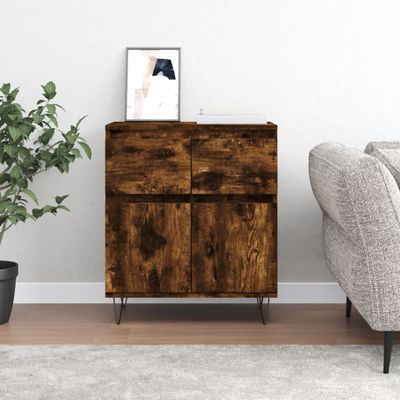 vidaXL Komoda dymový dub 60x35x70 cm spracované drevo