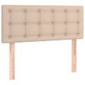 vidaXL Boxspring posteľ matrac a LED kapučínová 90x190 cm umelá koža