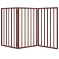 vidaXL Brána pre psa skladacia 3 panely hnedá 150 cm topoľové drevo