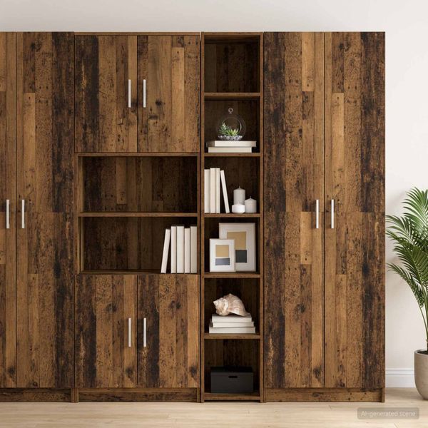 vidaXL Highboard Staré drevo 30 x 41 x 185 cm Kompozitné drevo