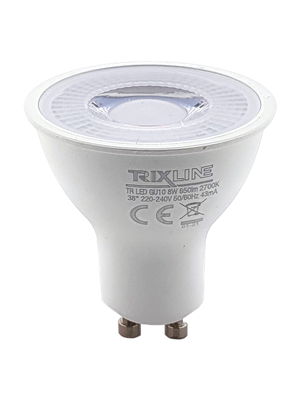 LED žiarovka Trixline 8W GU10 650 lm teplá biela