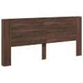 vidaXL Skrinka na čelo postele s LED hnedý dub 220x16,5x103,5 cm
