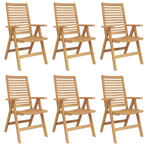 vidaXL Stolička 6 pcs Hnedá 64.5 x 52 x 108 cm Husté teakové drevo
