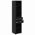 vidaXL Highboard Čierny dub 40 x 42,5 x 185 cm Kompozitné drevo