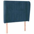 vidaXL Čelo postele so záhybmi tmavomodrá 103x23x118/128 cm zamat