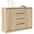 vidaXL Komoda so zásuvkami, dub sonoma 100,5x35x76 cm kompozitné drevo