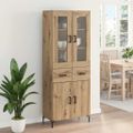 vidaXL Highboard 2 ks Remeselný dub 69,5 x 34 x 180 cm
