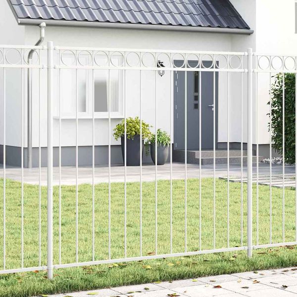 vidaXL Prvok plotu ASSEN Biela 170 x 170 cm Oceľ