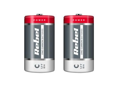 Batéria C (R14) Zn-Cl REBEL 2ks / shrink BAT0083