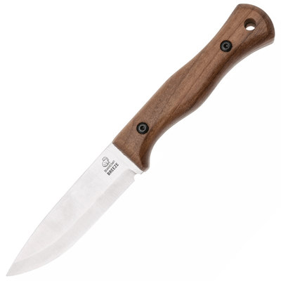 Beavercraft BSH6 Bushcraft Knife Breeze outdoorový nôž 11 cm, Satin, orechové drevo, kožené puzdro