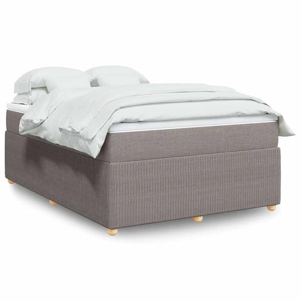 vidaXL Posteľný rám boxspring s matracom sivohned 160x200 cm látka