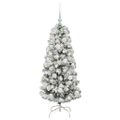 vidaXL Umelý Sklápací Vianočný Stromček 150 LED Zelená a biela 120 cm