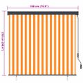 vidaXL Roleta Biela a oranžová 180 x 250 cm Textil a hliník