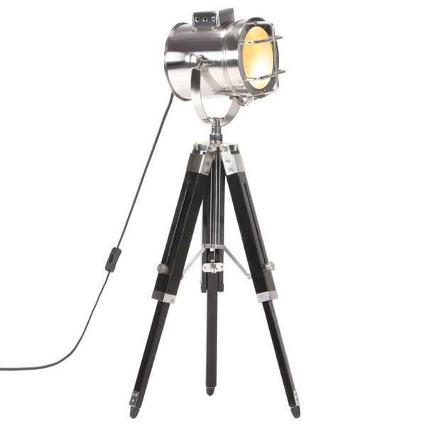 vidaXL Lampa na statíve čierna 69 cm mangovníkový masív