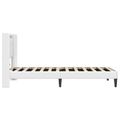 vidaXL Rám postele s LED pásikmi Biela 80 x 200 cm Umelá koža