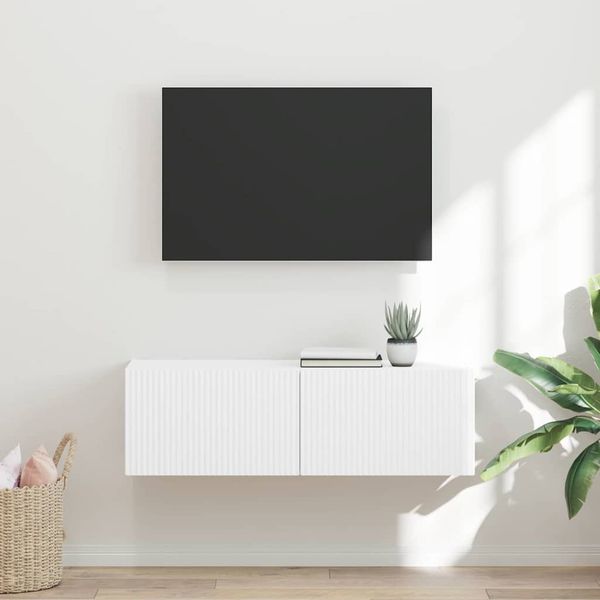vidaXL TV nástenná skriňa Biela 98 x 31 x 29,5 cm Kompozitné drevo