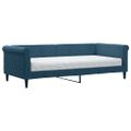 vidaXL Denná posteľ s matracom modrá 90x200 cm zamat