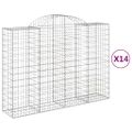 vidaXL Oblúkové gabionové koše 14 ks 200x50x140/160 cm pozink. železo