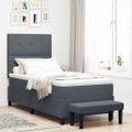 vidaXL Posteľ s pružinovým rámom Tmavo šedá 200 x 80 cm Zamat