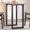 vidaXL Jedálenský stolík v tvare O 80x50x75,5 cm borovica a oceľ